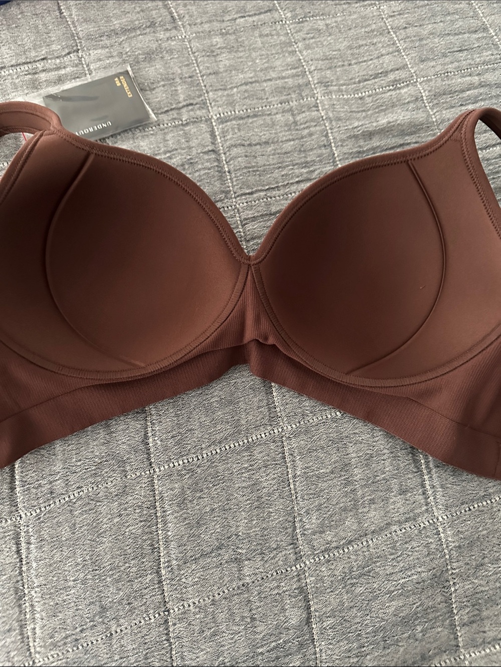 NWT Underoutfit Seamless Molded Cup Bra - Brown - Picture 5 of 7
